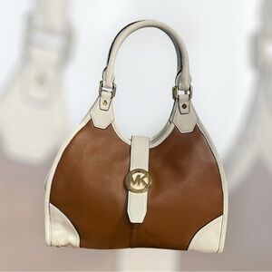 Michael Kors Camel and Cream Shoulder Bag